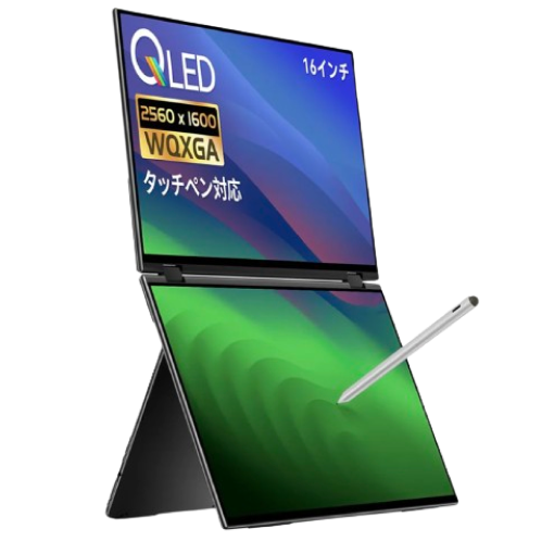 【レンタル】EHOMEWEI イーホームウェイ デュアルモニター XQ-160PW 16インチ タッチペン対応 QLED