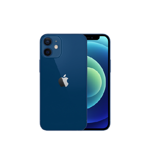 おもて面と裏面を写したiPhone12 miniのブルー