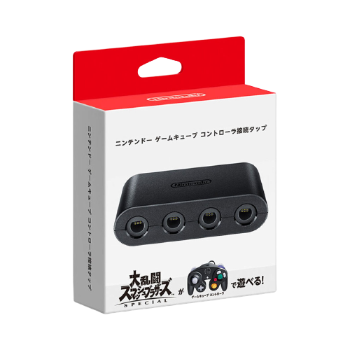 斜め正面から見た任天堂 ニンテンドー ゲームキューブ コントローラ接続タップのパッケージ