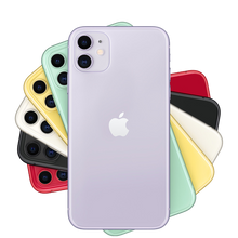 画像をギャラリービューアに読み込む, 背面で6台重なっている AppleJapan iPhone11 パープル、グリーン、イエロー、ホワイト、ブラック、（PRODUCT）RED