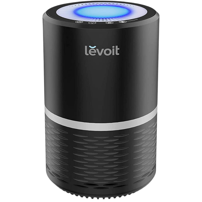 正面から見たLEVOIT レヴォイット Air Cleaner エアークリーナー 空気清浄機 ブラック