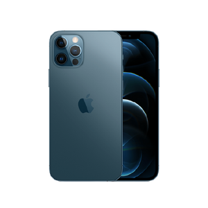 おもて面と裏面を写したiPhone12 Proのパシフィックブルー