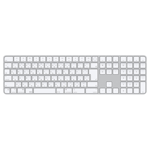 上からみたアップルジャパン Appleシリコン搭載Macモデル用 Touch ID搭載 Magic Keyboard テンキー付 - 日本語（JIS）