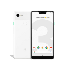 正面と背面を写した、グーグル Pixel 3 XL 64GBのクリアリーホワイト